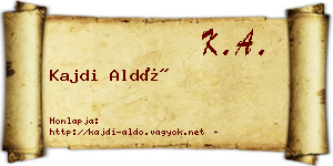 Kajdi Aldó névjegykártya